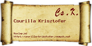 Csurilla Krisztofer névjegykártya