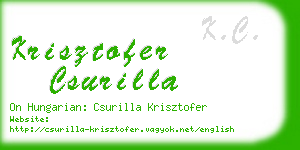 krisztofer csurilla business card